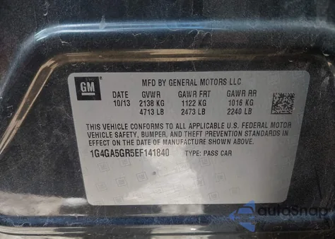 2014 Buick Lacrosse из США, поврежденный, VIN 1G4GA5GR5EF141840